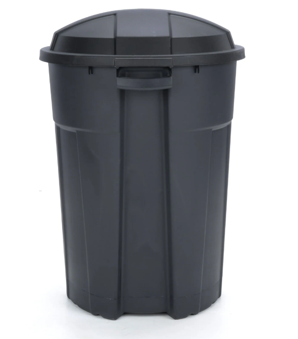 Blue Hawk 32Gallons Black Plastic Trash Can with Lid Outdoor