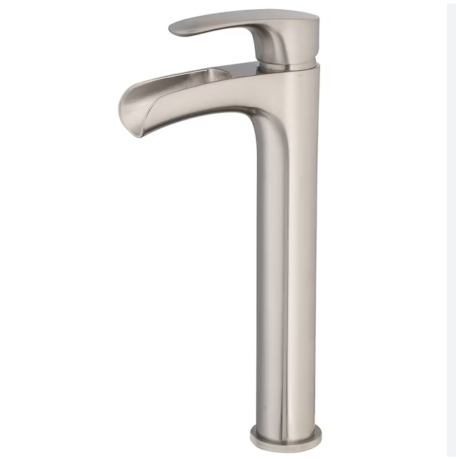 Eliza Brushed Nickel 1handle Vessel WaterSense Waterfall Bathroom Sink