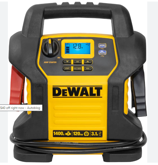 DEWALT DXAEJ14 Digital Portable Power Station Jump Starter 1400 Peak